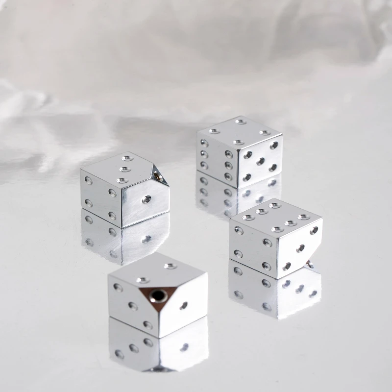 BCD-Simple Cabinet Pulls Door Handle Silver Dice Wardrobe Shoe Drawer Knobs and Furniture Hardware Creative Handle