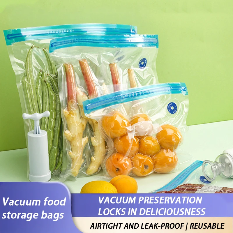 Hot Sale Reusable Vacuum Sealer Bags With Ziplock Bpa-Free Food Storage Bags For Sous Vide Meal Prep And Freezer