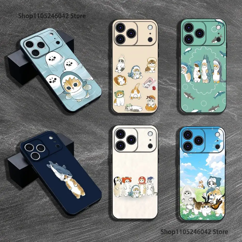

Cute M-MofusandS Shark Black Soft Cover Phone Case For iPhone 17,16,15,14,13,12,11,Pro,XS,Max,XR,Plus,E,SE4,Mini