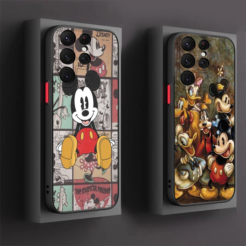 

Disney Mickey Mouse Maze For Samsung S24 S23 S22 S21 Ultra S20 FE S10 Plus Lite 4G 5G Frosted Translucent Phone Case