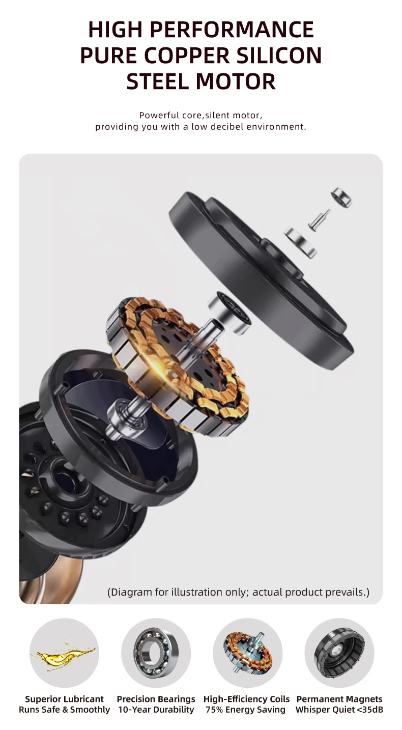 42/52-Inch Ceiling Fan with Transparent Blades and Remote — detail 3
