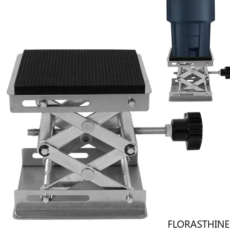 Laboratory Lifting Platform Stand Rack Scissor Jack Bench Table Lifter Lab 10x10cm Stainless Steel Platform