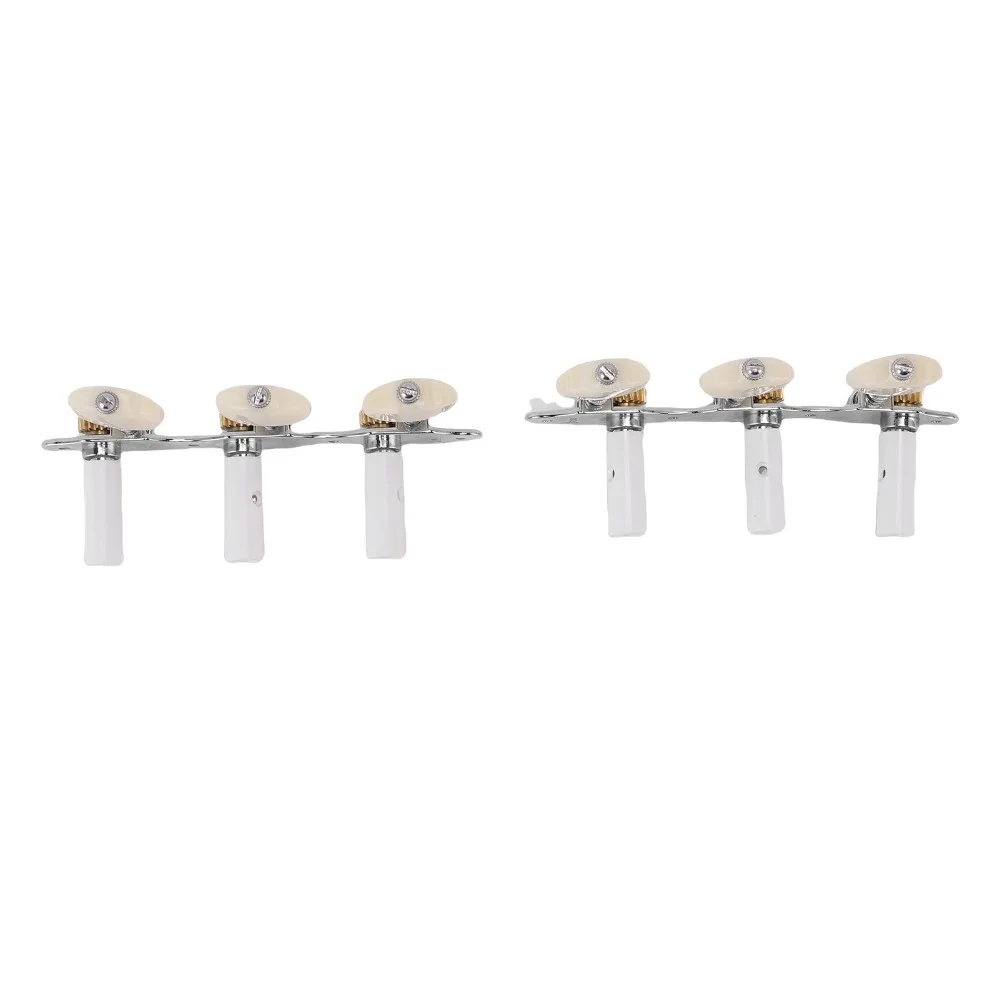 Metal Guitar Tuners Machine Heads 1:18 Gear Ratio 3L3R Configuration String Pegs Tuners Silver Guitar Tuning Pegs