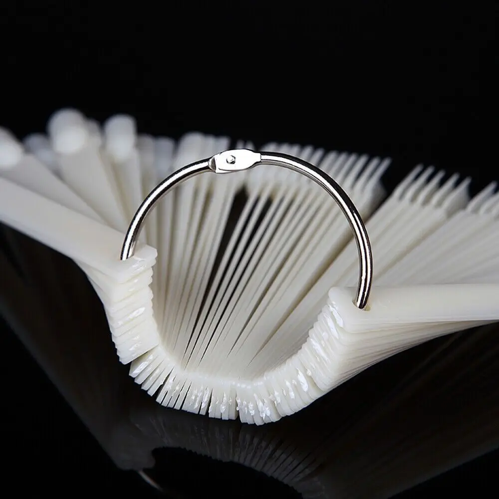 50개 투명 네일 디스플레이 스틱 (링 젤 폴리쉬 연습용 가짜 네일 팁, 컬러 차트 팁, 네일 아트 도구 포함)