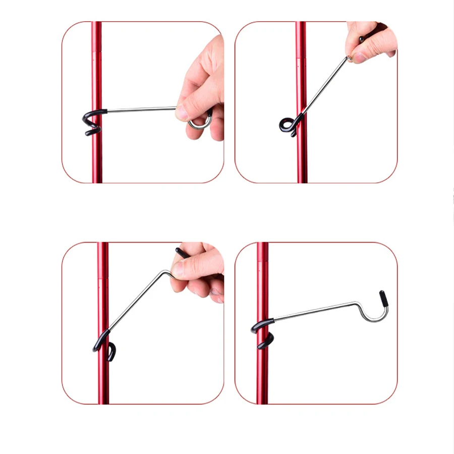 Outdoor Camping Light Pole Hooks Stainless Steel Multi-functional Hooks Camping Equipment Pig Tail Style S-Type Holder Hanger image 4