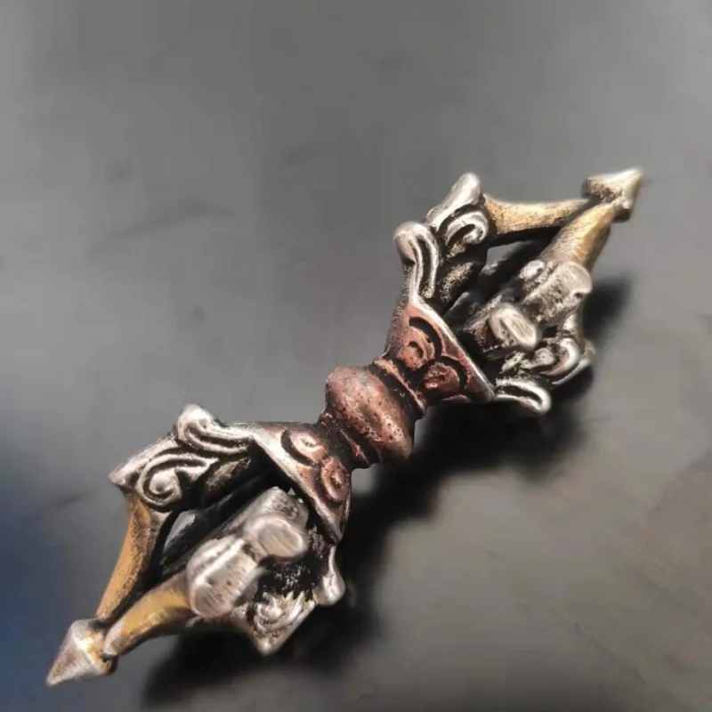 and vajra scepter, three-color copper, five-pronged, handmade Nepalese hand-held instrument, 2 types of Tibetan supplies