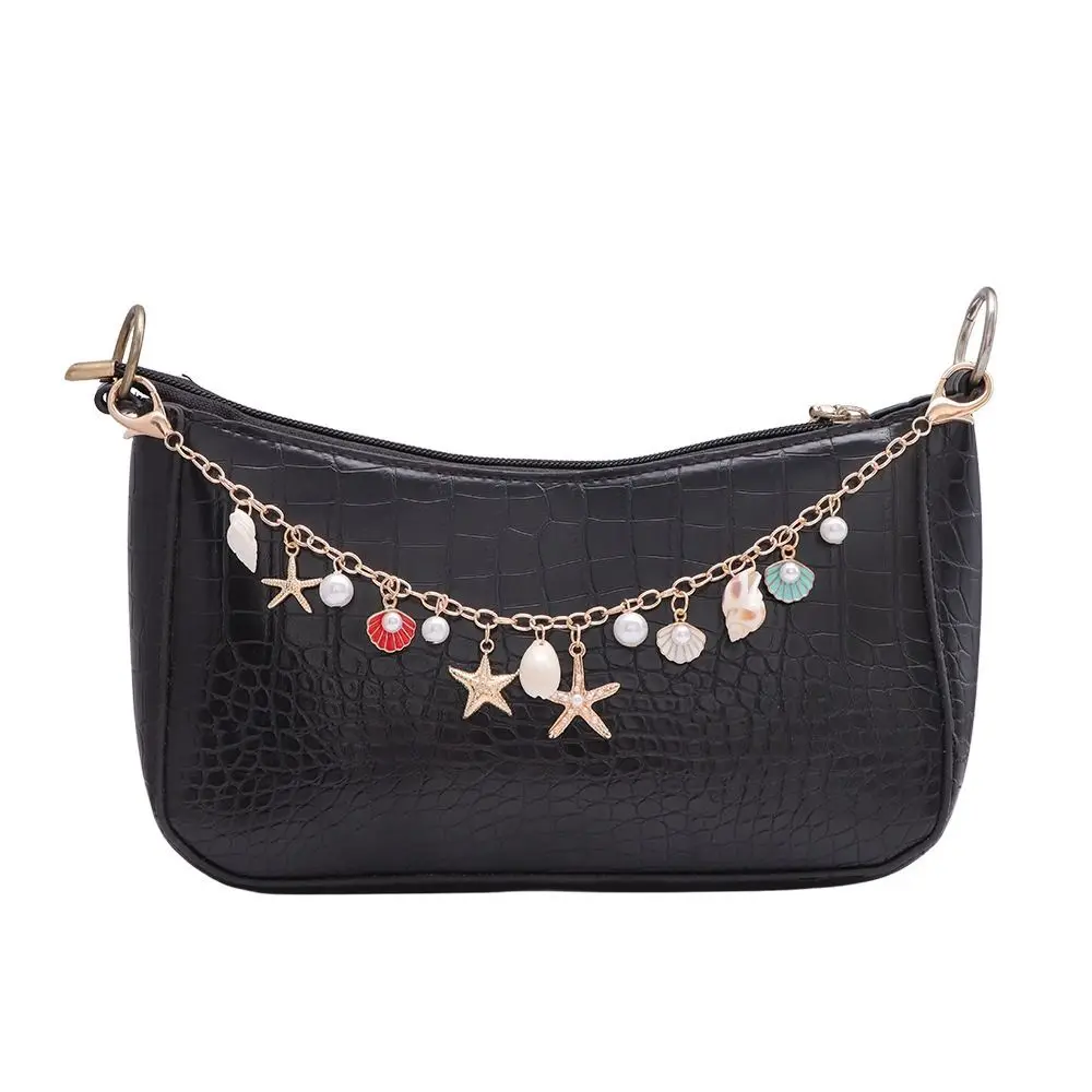DIY Decoration Starfish Conch Pearl Bag Pendant Metal Chain Key Chain Bag Charms Accessory Bohemian Style Handle Chain Bag Chain