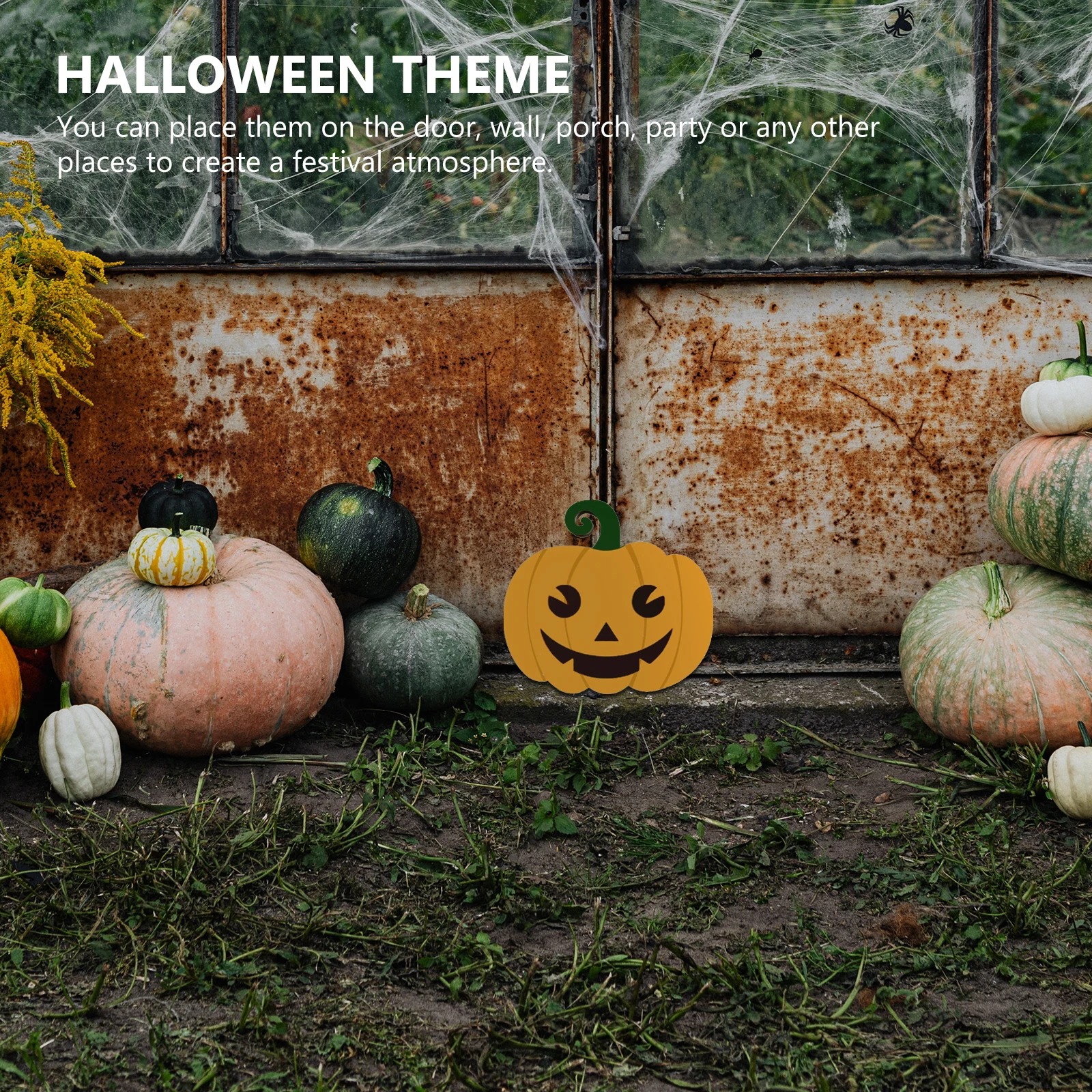 

Halloween Decorations Outdoor White Germ Pumpkin Board Decrations Indoor Home Child