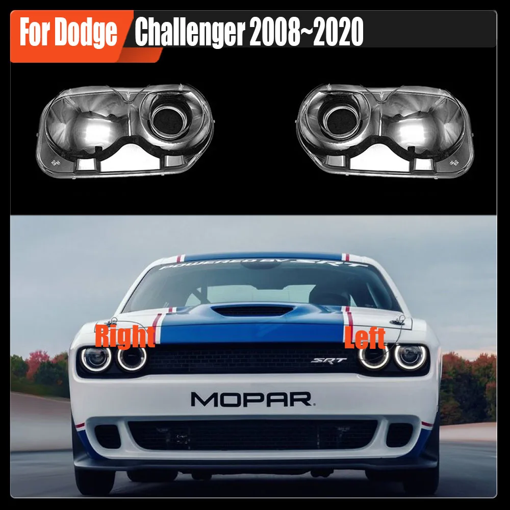 

For Dodge Challenger 2008~2020 Transparent Lampshade Front Headlight Shell Headlamp Cover Lens Plexiglass Auto Replacement Parts