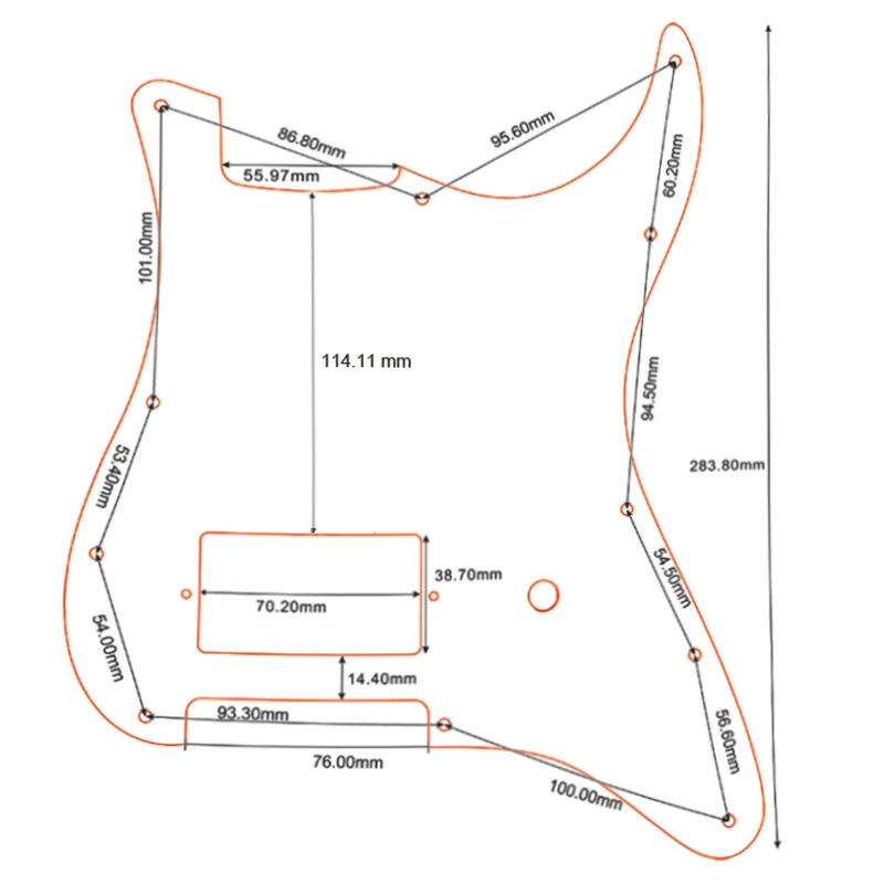 أجزاء مخصصة من Pleroo - لـ FD US 11 فتحة لولبية للتثبيت القياسية Start H PAF Guitar Pickguard مع Brige Humbucker #6
