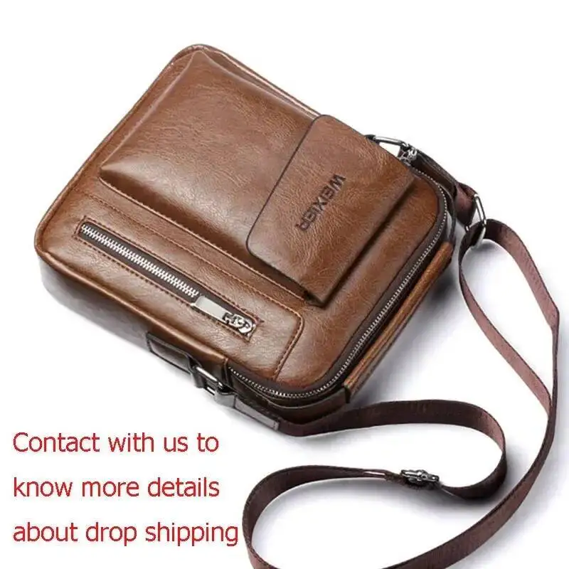 Borsa a tracolla da uomo in pelle PU con tracolla vintage a spalla casual, borsa a tracolla da uomo