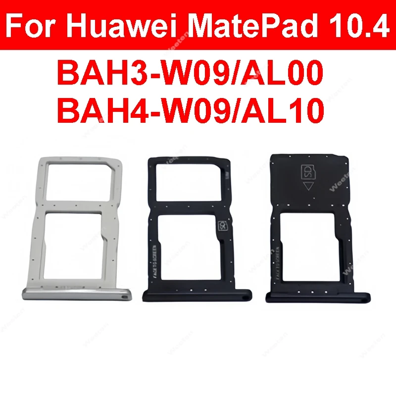 

Лоток для SIM-карты для Huawei MatePad 10,4 дюйма BAH3-W09 BAH3-AL00 BAH4-W09 BAH4-AL10, слот для лотка для SIM-карты, держатель для чтения SIM-карты, детали