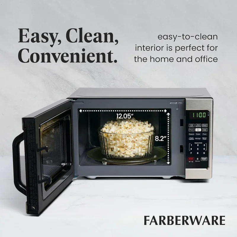 Countertop Microwave 700 Watts, 0.7 Cu. Ft. - Microwave Oven With LED Lighting and Child Lock - Perfect for Apartments