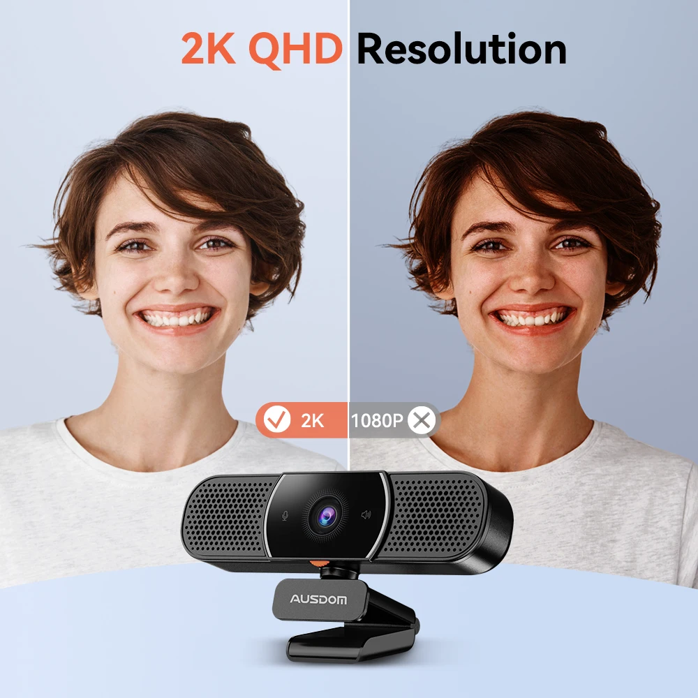 Webcam 2K tout-en-un AW616 avec microphone AI et haut-parleur, couverture de confidentialité, caméra d'ordinateur USB pour conférence, première mondiale supérieure