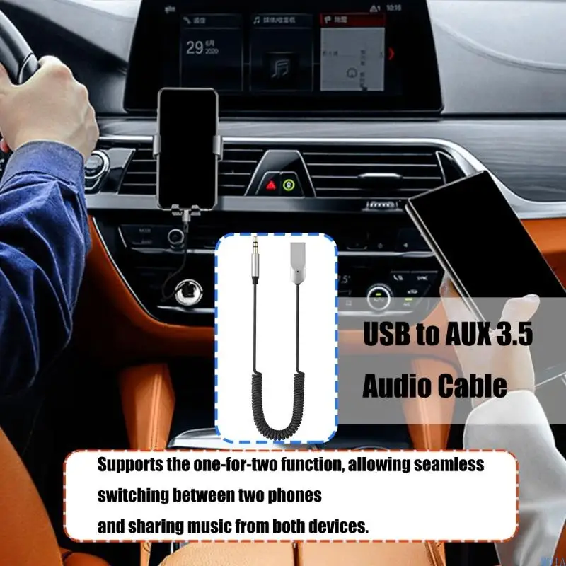 R91A USB sem fio a 3,5 mm Adaptadores carro Clear som Compatível com 5.4 Tecnologia e plugues Play Instalação para
