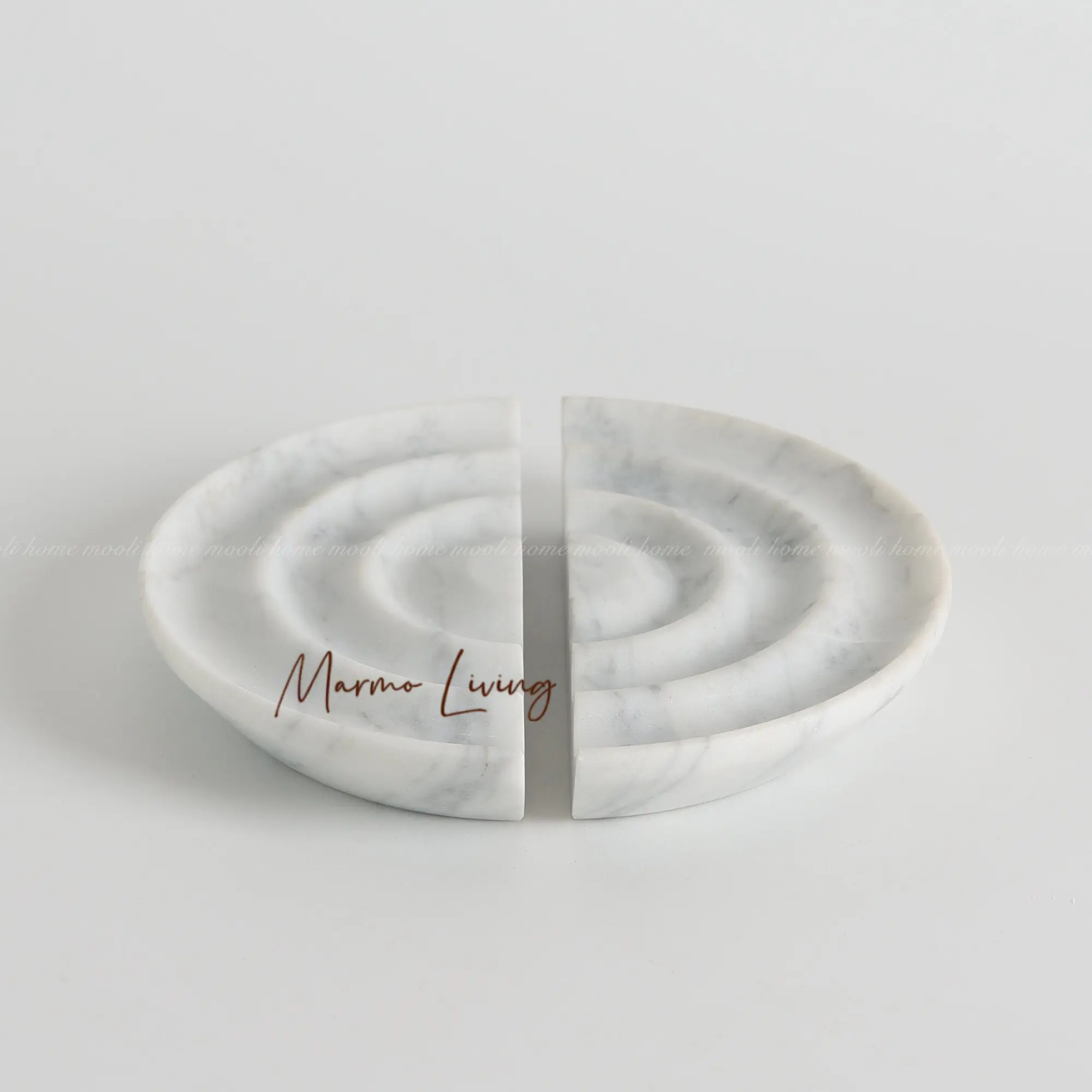 Carrara White 100% Natural Marble Furniture Handle Ripple Shape Luxury Design Cabinet Drawer Glass Door Pull Handle for Wardrobe