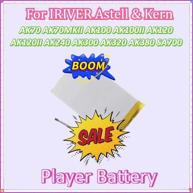 

New Player Battery for IRIVER Astell & Kern AK70 AK70MKII AK100 AK100II AK120 AK120II AK240 AK300 AK320 AK380 SA700 Battery