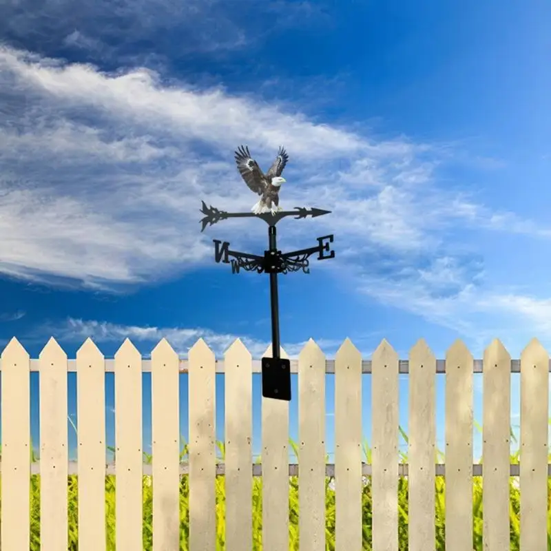 37ME Outdoor Garden Wind Vane with Fence and Yard Animal Weather Vane Decoration