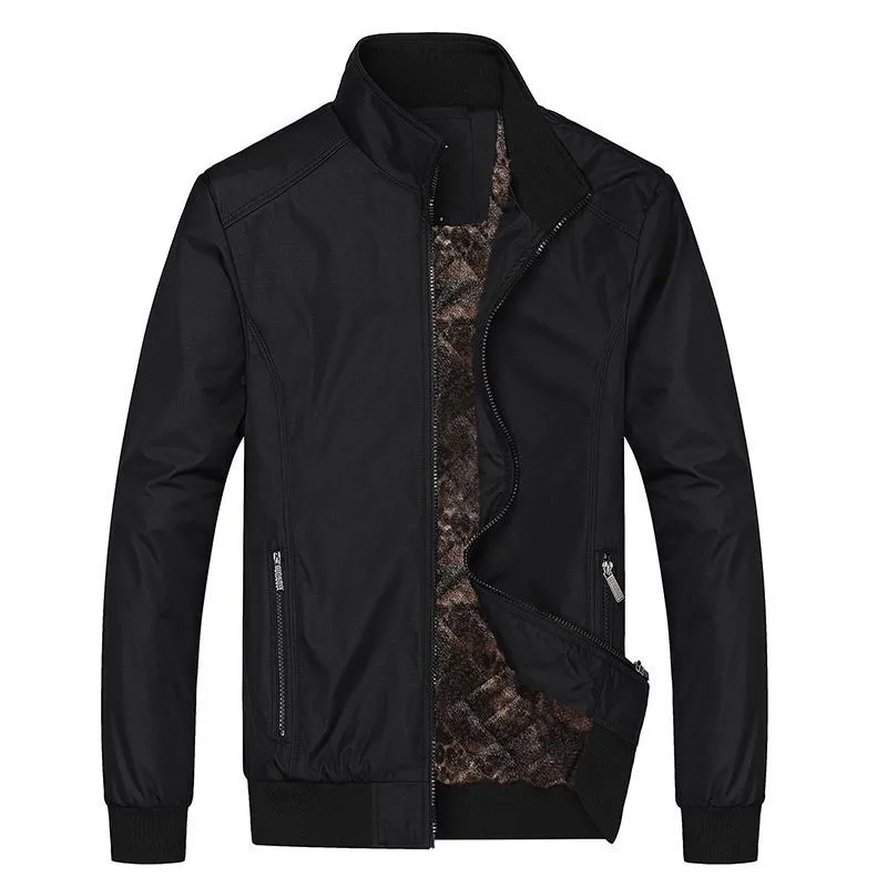 2023 Spring Autumn New Sports Casual Men Jacket Large Size Loose Plus Fleece Thick Warm Coat Middle-aged Dad Fashion Coat