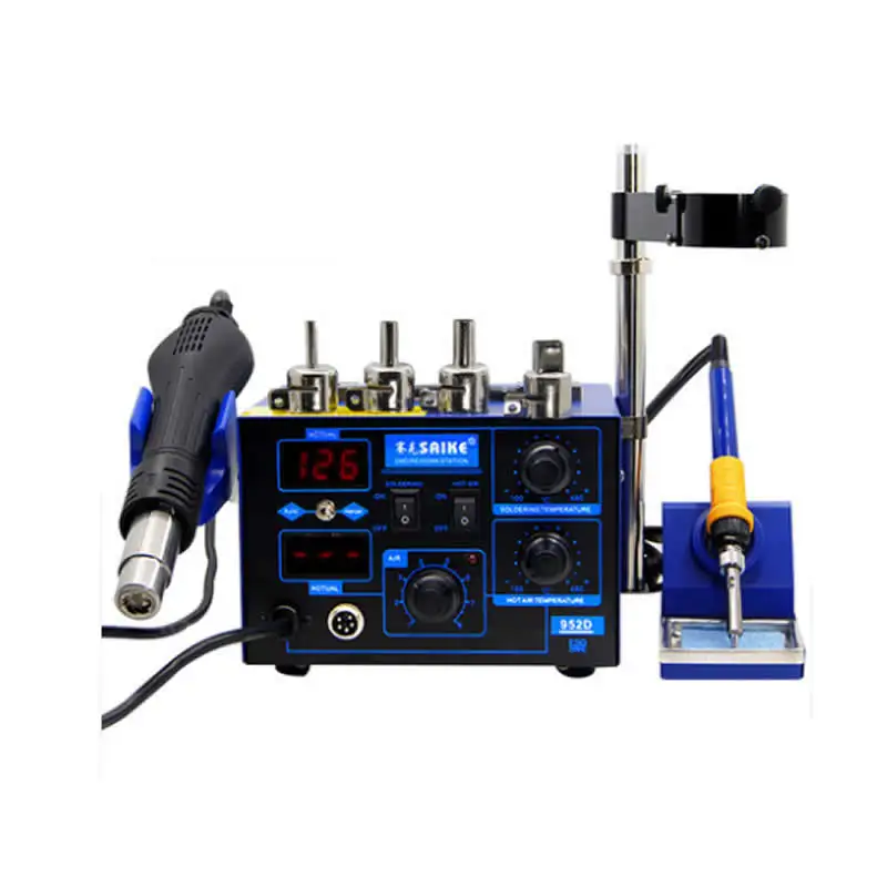 760W 2 in 1 soldering station Soldering Iron with desoldering gun Saike 952D for chip repair