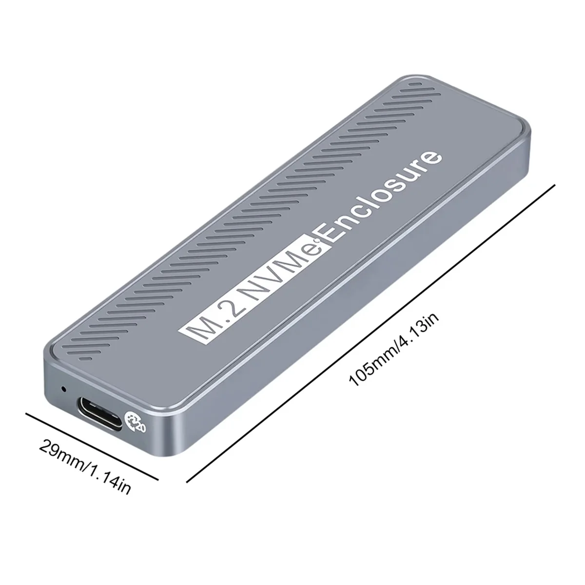 Caja de disco duro M.2 NVMe SSD, caja de disco duro de 20Gbps tipo C USB3.2 GEN2x2, compatible con UASP TRIM para Macbook Windows
