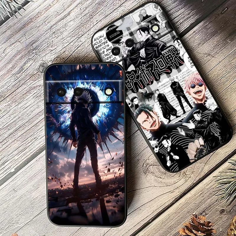 Jujutsu Kaisen كول الإبداعية لجوجل بكسل 9a 9 8A 8 7 7A 6 6A Pro XL 2024 5G أسود لينة غطاء سيليكون بولي يوريثان جراب هاتف #2