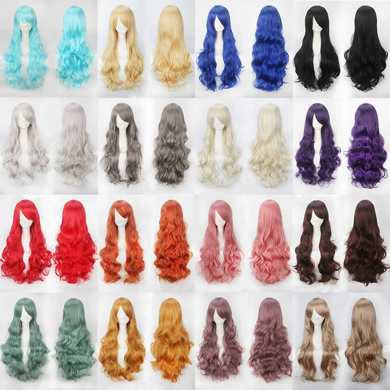 

80cm 31 Inch Women Long Curly Wavy Halloween Wig Fashion Costume Party Cosplay