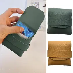 Travel Condom Box Compact Elegant PU Leather Condom Small Purse Secure Condom Carrying Case Discreet Design Protects 3-4 Condoms