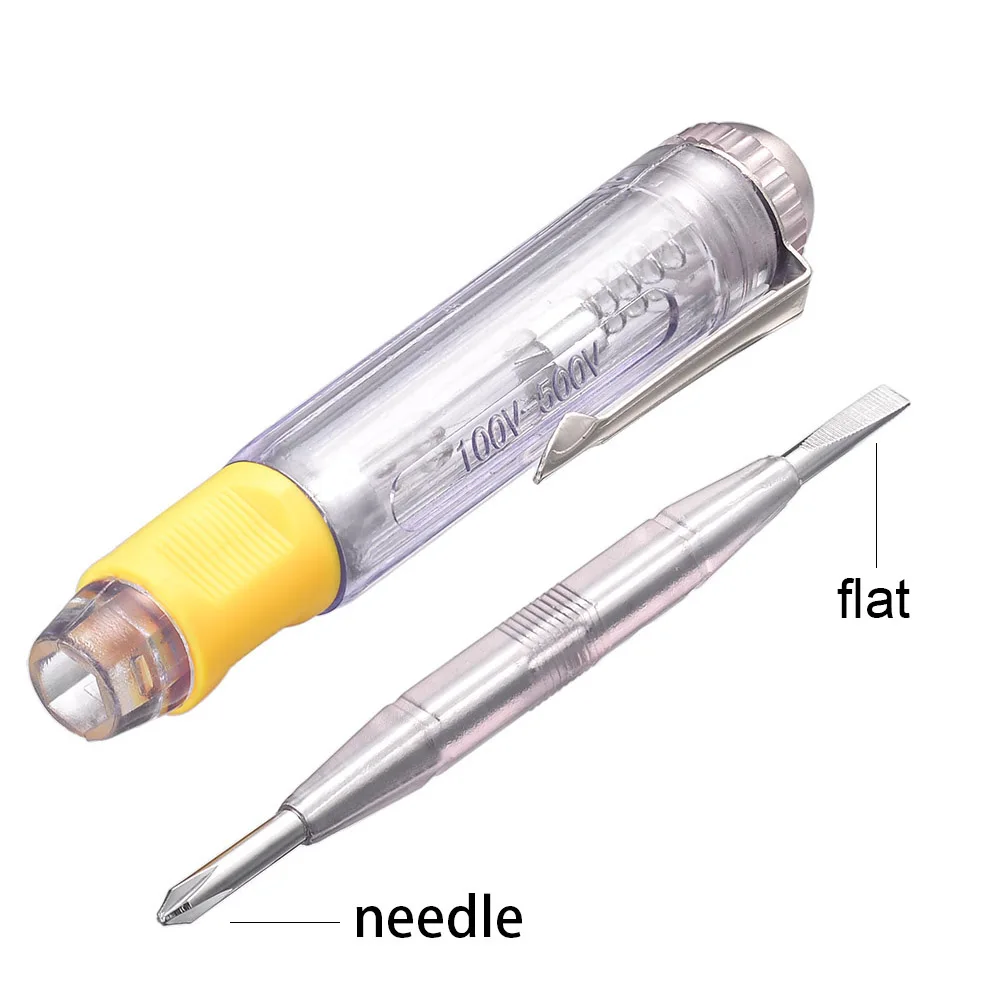 Superbat Replacement 2-function Electric Test Pen Slotted&Phillips Tip Screwdriver Electrify Voltage Detector 100-500V 138mm