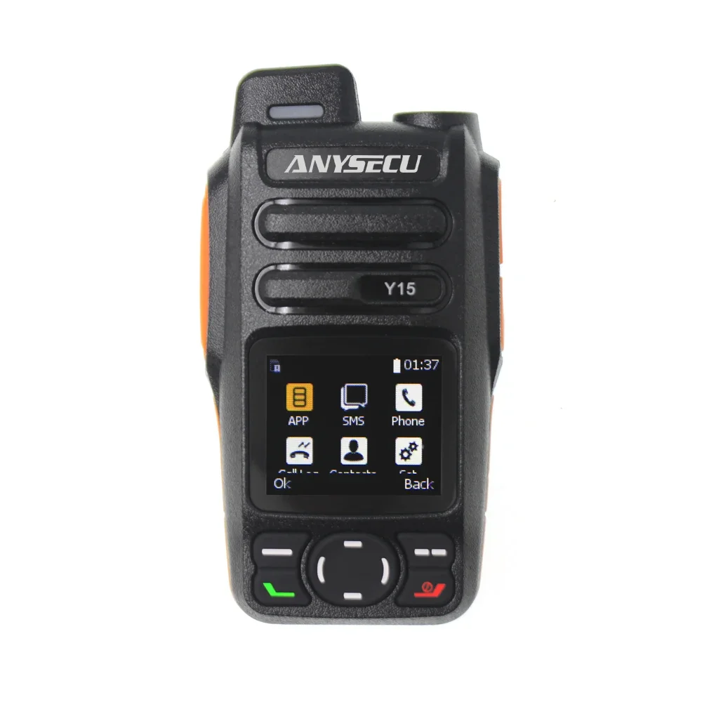 Walkie-talkie 4Gネットワーク携帯電話,Android Anysecu-Y15スマートフォン,pocラジオ,lte,wcdma,gsm,zello携帯電話で動作,5.1 mah,4000