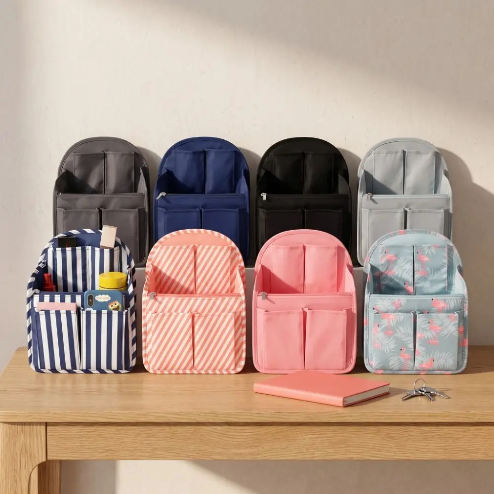 Multi-pockets Backpack Storage Insert Bag Inner Multifunctional Inner Liner Storage Bag Compartment Sorting Travel Essentials