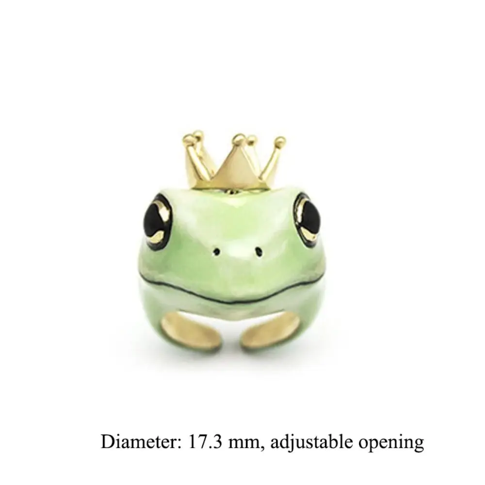 Модное Оригинальное кольцо в форме короны лягушки регулируемое кольцо из сплава милые ювелирные изделия в форме животного аксессуары для мужчин