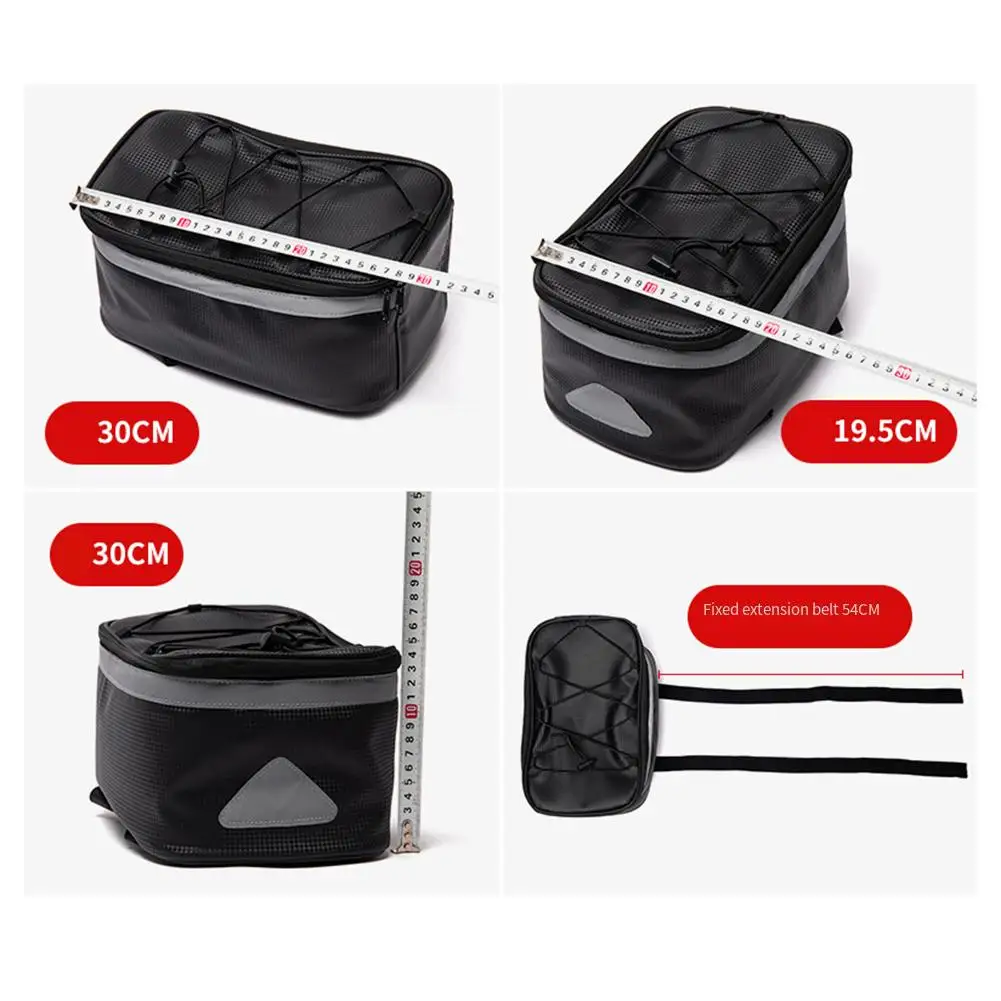 

Reflective 6L Bike Rear Seat Storage Bag - PU Waterproof Pannier For Rear Rack Bike/Mountain Bike Cargo Bag (Cycling Gear)