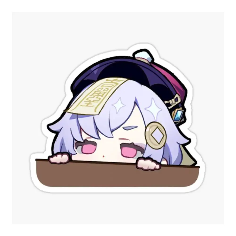 Chibi Qiqi Genshin Impact Sticker Car Window Bumpers Die-cut Vinyl Stickers Decorative Accessories