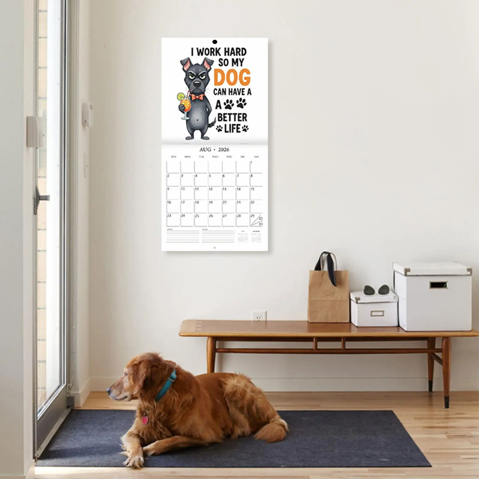 Wall Calendars Funny Dogs Wall Calendar Organizer Display Monthly Schedule Planner For Home Offices Academic Work Holidays
