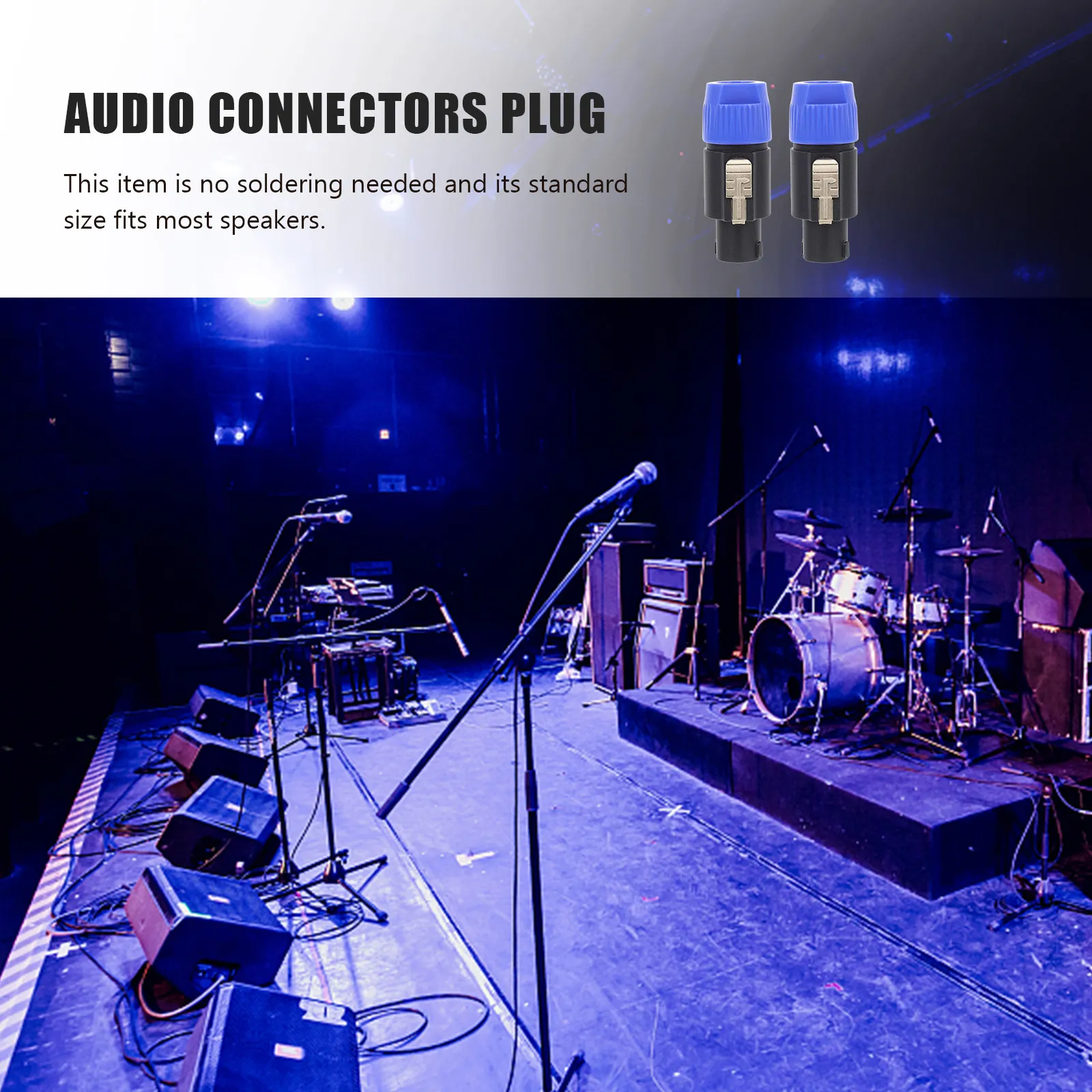 Connecteur de prise de haut-parleur audio en plastique de qualité supérieure, terminal à quatre cœurs pour utilisation sur scène professionnelle, résistant à la corrosion, stable, 2 pièces