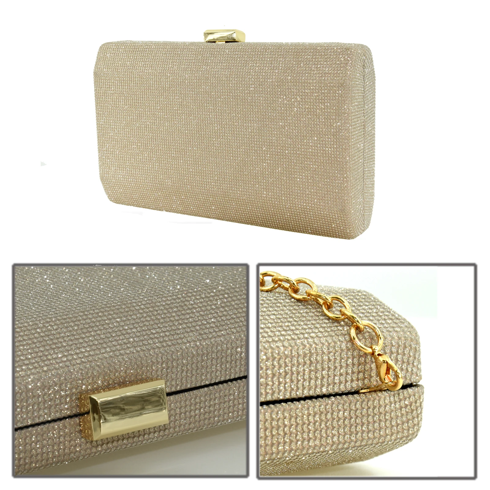 Lady Hand bag Evening bag Fashion simple flash iron box Bag in Europe and the party bag Purse