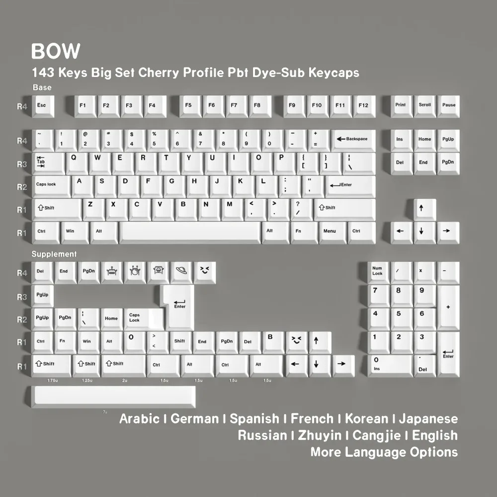 Mechanical Keyboard GMK BOW keycaps Russian Spanish French Abnt2 Japanese UK Korean German Arabic Cherry Profile PBT Keycap ISO