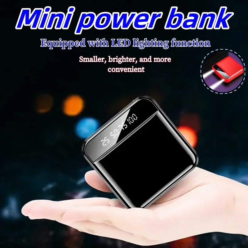 

20000 мАч Power Bank большой емкости MINI Super Fast Charge Встроенный кабель Портативный внешний аккумулятор для Iphone Samsung Xiaomi