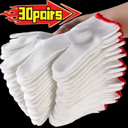 1/30Pairs Hand Gloves Garden Work Thin Cotton Glove Gardening Work Gloves Construction Welding Encrypted Woodworking Gloves