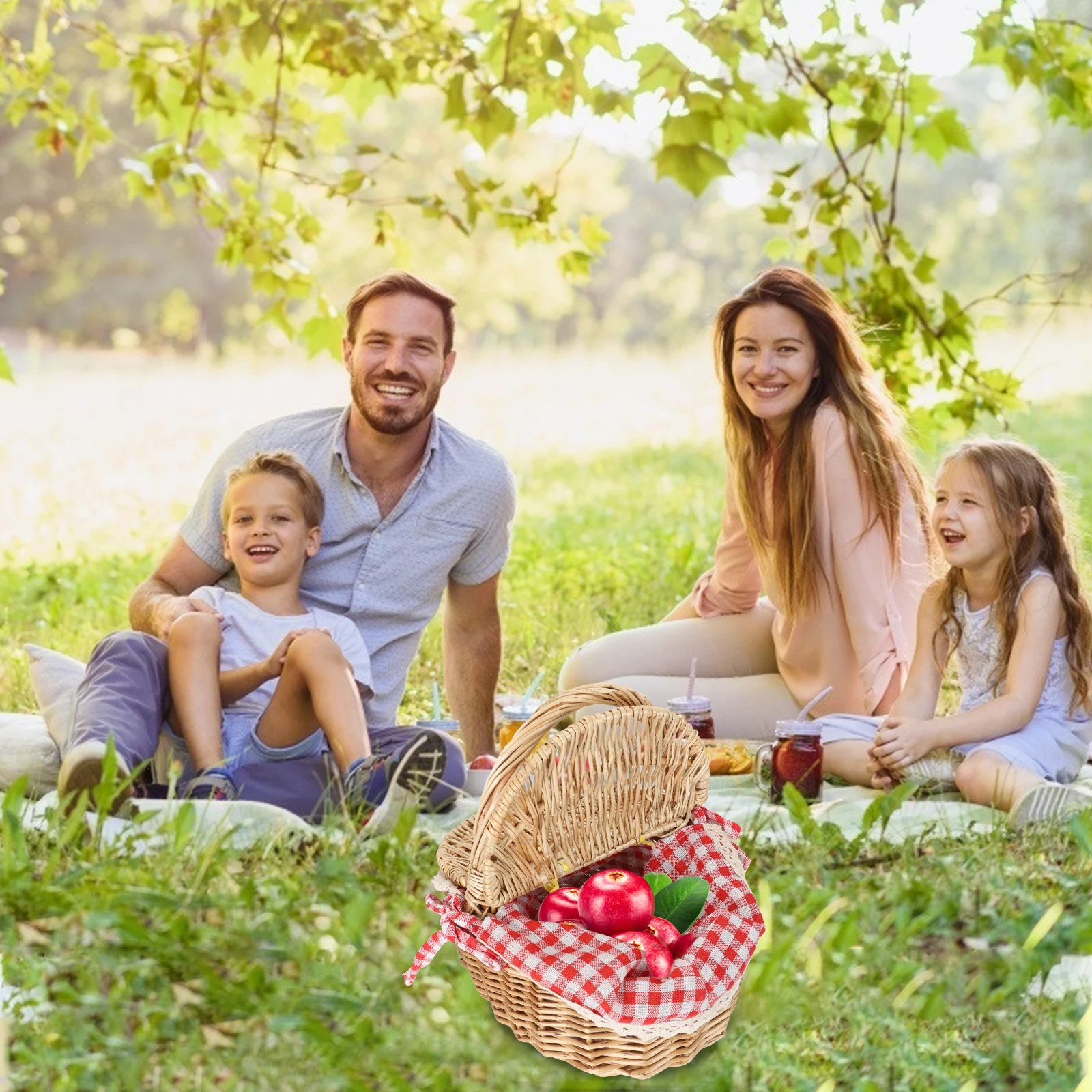 

Rattan Storage Basket Woven Food Harvest Manual Market Onion Potato Khaki Shopping