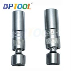 DPTOOL New 14mm 16mm thin wall spark plug socket universal joint with magnetic flexible socket wrench auto repair tool