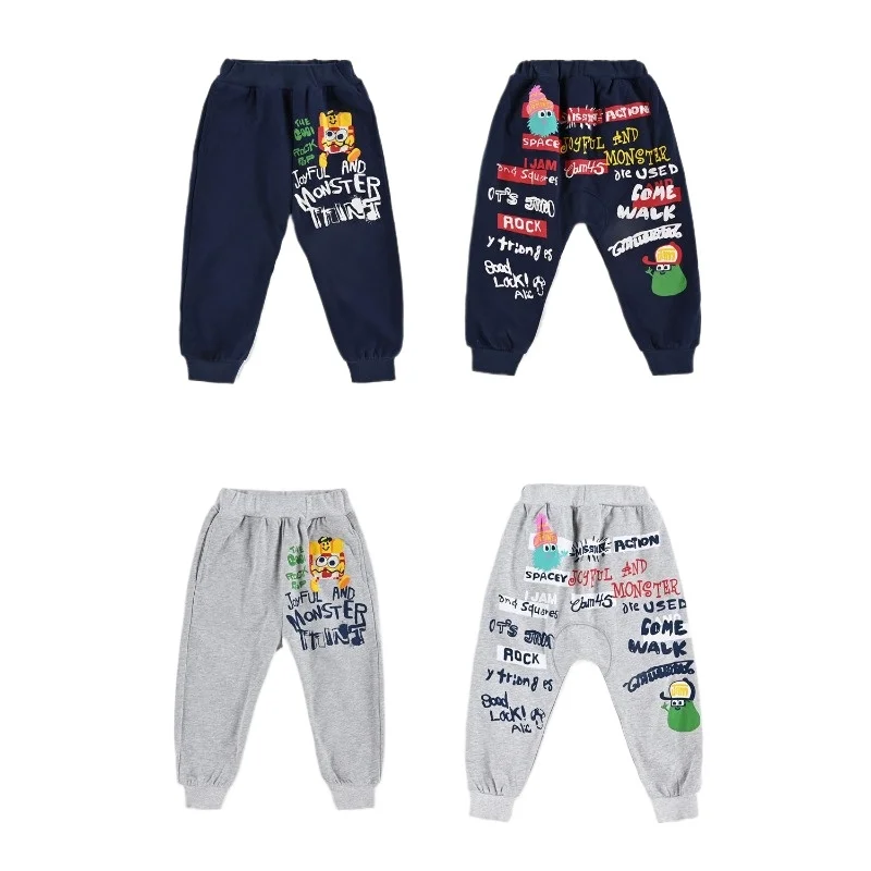 

Autumn Boys Casual Pants Pure Cotton Pant Japanese Cartoon Pant for Boy Girls Clothes Pantalones Bottom Roupa