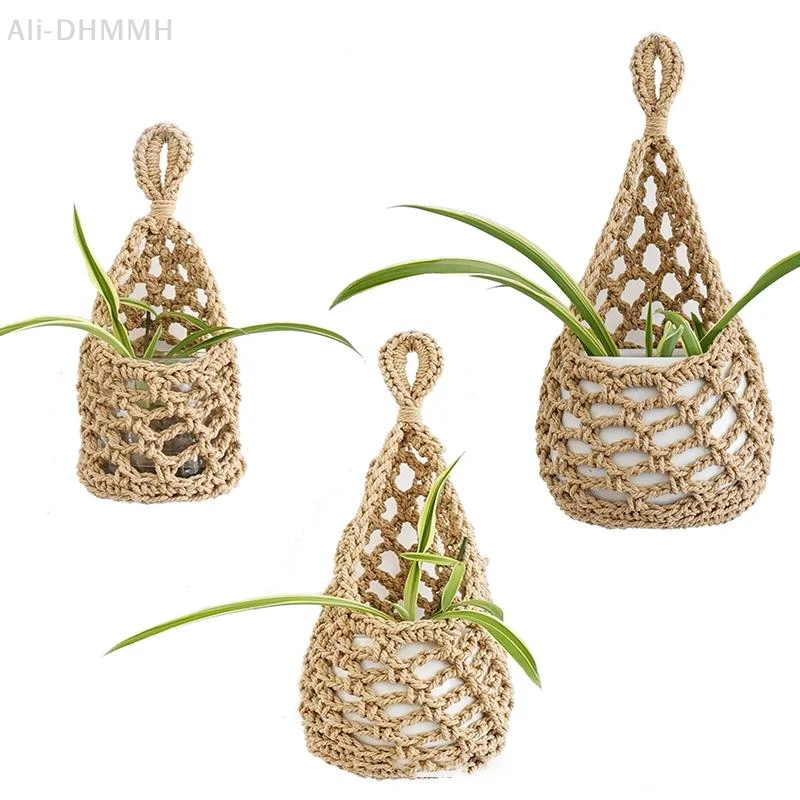 ZLinKJ Bohemian Style Macrame Plant Hanger Basket Cotton Rope Woven for Succulents Wedding Party Boho Theme Decor