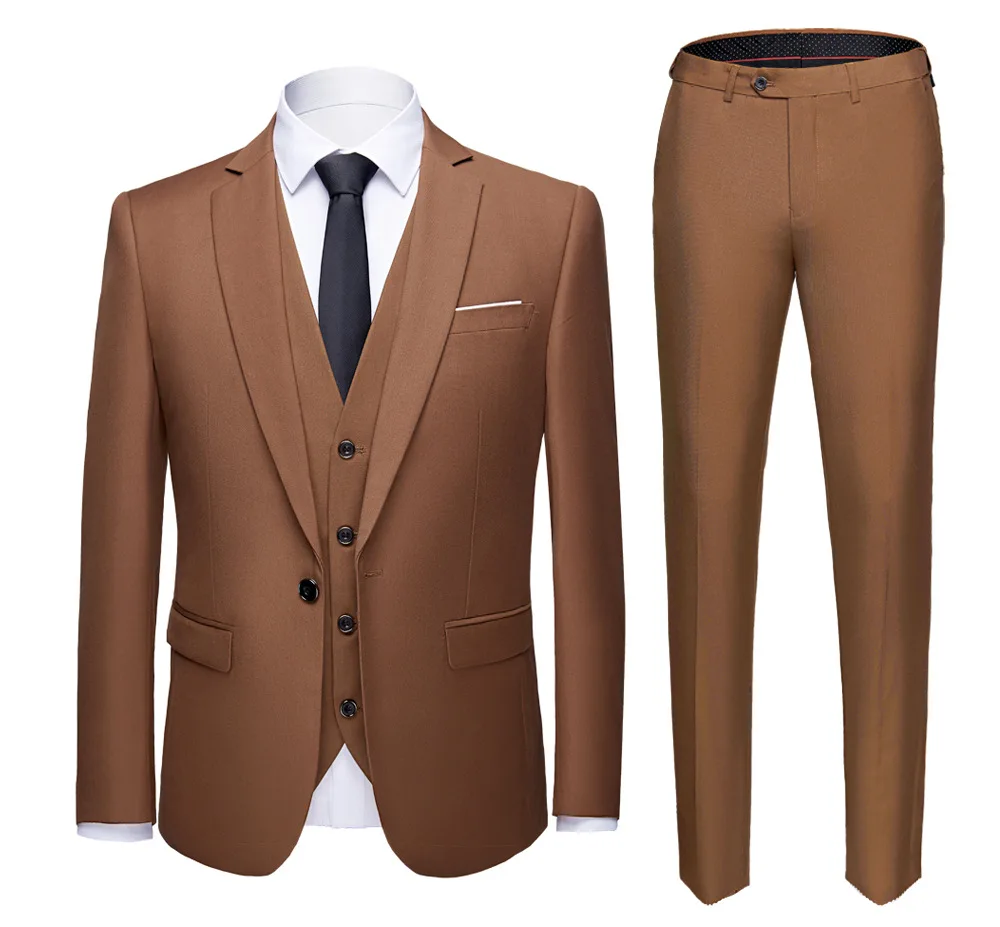 Abito da uomo business casual abito a tre pezzi abito formale slim fit groomsman sposo abito da sposa abbigliamento da uomo