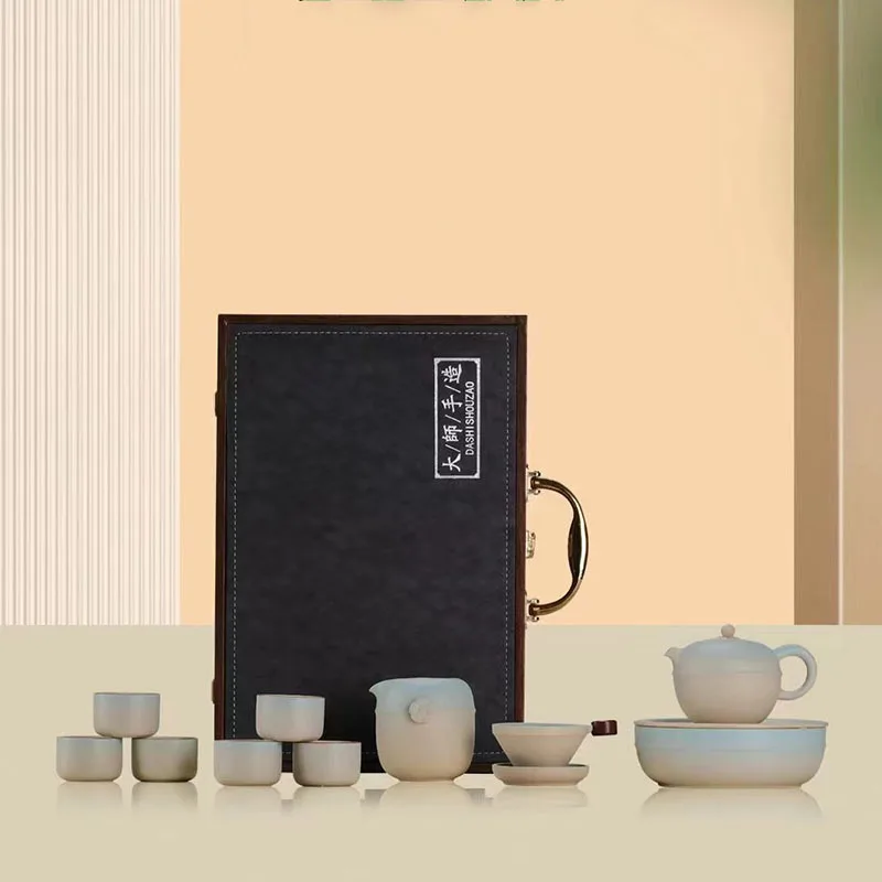 

Ceramic Kung Fu Tea Set Suit High-end Tea Set New Light Luxury High-end Ceramic Cup Teapot Tea Gift Box