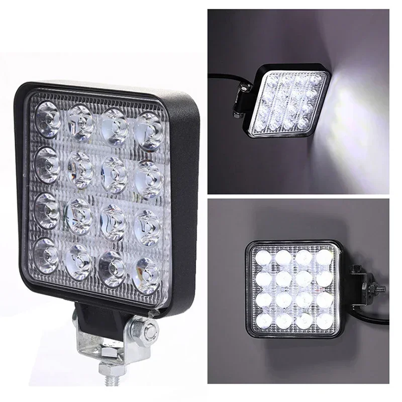 1PCS 12V-24V Waterproof Led Work Light Bar Square Spotlight Work Light Headlight For Truck Off Road Night Driving Light For SUV