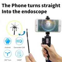 6/8MM 180 Degree Steering Industrial Borescope Endoscope Cars Inspection Camera with 6 LED for IPhone Android