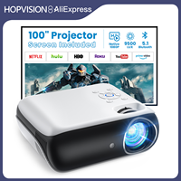 HOPVISION Beamer, Full HD 1080P Beamer, Bluetooth Beamer 4K, Tragbare Mini Beamer Heimkino, Home/Outdoor Projektor，HDMI/USB/PS5