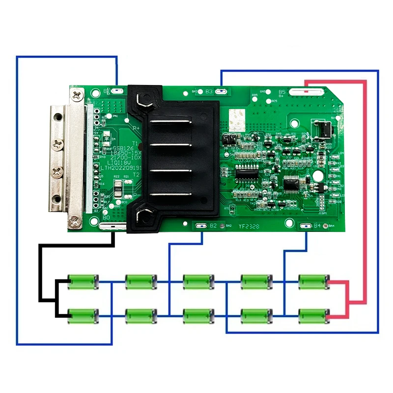 Imagem -04 - Li-ion Battery Case Proteção de Carregamento Circuit Board Label Box para Aeg Ridgid 18v 3.0ah 9ah 10x21700